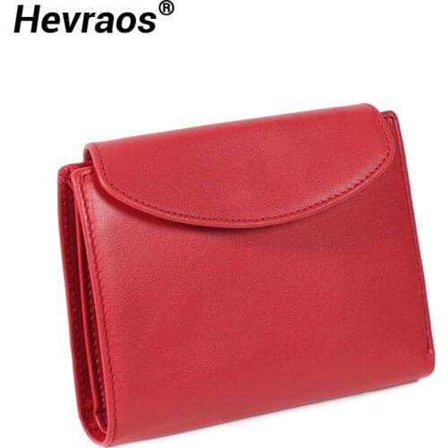 Women Small Wallet Coin Purse For Girls Genuine Leather Lady Clutch Mini Id Card Holder Female Short Purses Money Bag Portomonee