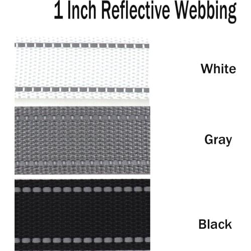 1" More Color Heavy Weight Stripe Webbing Key Fob Strap 3M Reflective Fabric Dog Collar Polyester Ribbon Purse Clasp Handles