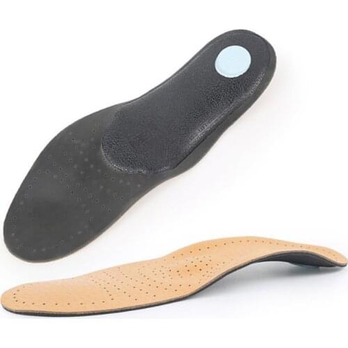 1 Pair New Insole Breathable Leather Arch Corrective Insoles Damping Comfortable Insoles