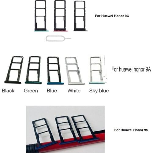 10/PCS New Sim Card Tray Slot Holder Socket Adapter Connector For Huawei Honor 9S 9A 9C Repair Parts Replacement