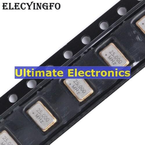 10pcs SMD Active Crystal 5032 5032 25.000MHz 20PPM 3.3V 5.0*3.2mm 4feet