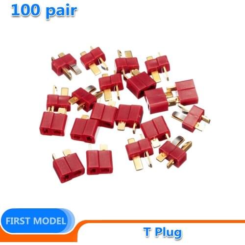 100 pair T Plug Deans Terminals Connectors Set For RC LiPo Battery Helicopter Male/Female Terminals Connectors Assortment Kit