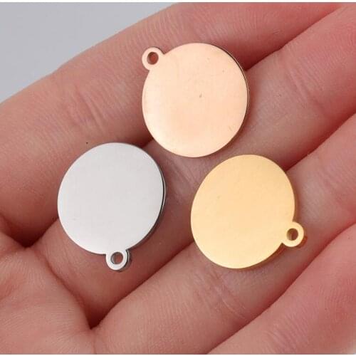 1.5mm thickNew Mirror Polishe Stainless Steel Round Disk Stamping Blanks Charm DIY Tag Discs 10-25mm 1.5mm Thickness 5piece/lot