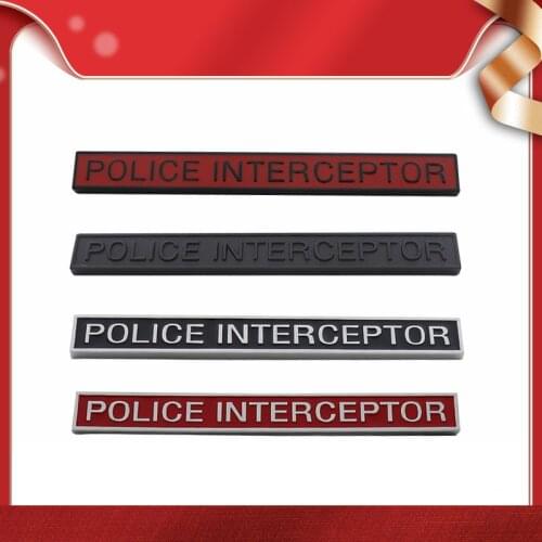 3D Chrome Black Police Interceptor for Explorer Crown Victoria car Hood Fender trunk Rear Bonnet Nameplate Emblem Badge Sticker