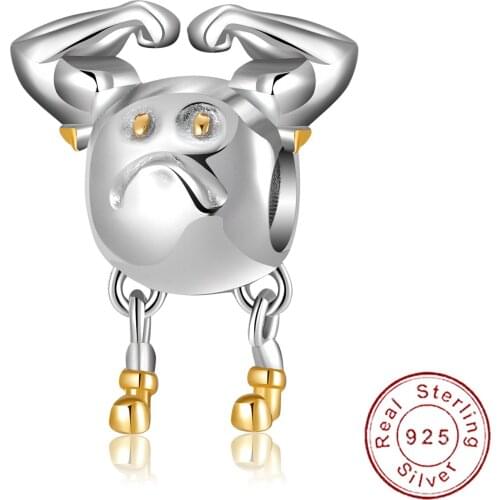 Cyue European Fine S925 Sterling Silver DIY Charm Beads Hercules For Women Bangle Bracelet Necklace Jewelry P1276