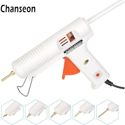 Chanseon 150W EU/US Hot Melt Glue Gun Smart Adjustable Temperature Copper Nozzle Heater Muzzle Diameter 11mm Craft Repair Tool