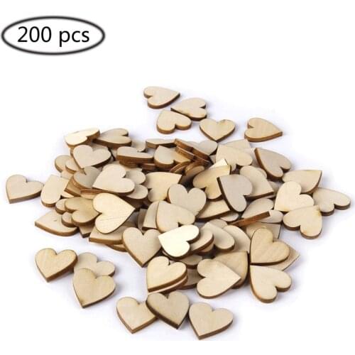 50/100/200 pcs Blank Heart Wood Slices Discs Heart Love Unfinished Natural DIY Crafts Supplies Wedding Handmade Decorative Gifts