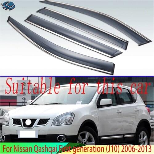 For Nissan Qashqai First generation (J10) 2006-2013 Plastic Exterior Visor Vent Shades Window Sun Rain Guard Deflector
