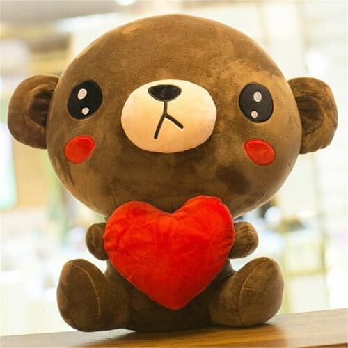 Fancytrader 50cm Lovely Fluffy Bears Plush Toys Cuddly Soft Stuffed Holding Heart Bear Doll for Girls Gifts 20inch