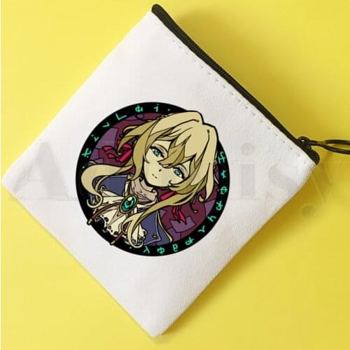 Violet Evergarden Aesthetic Cattleya Baudelaire Coin Purse Illustration Key Case Simple Small Cloth Bag New Creative Coin Purse
