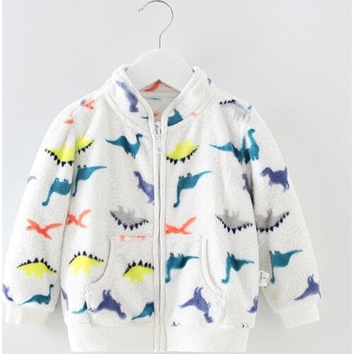 Newborn Clothes Fashion Cartoon Jackets Windbreaker Toddler Kids Baby Girls Boys Zipper Solid Thick Fleece Coat Warm Outwear