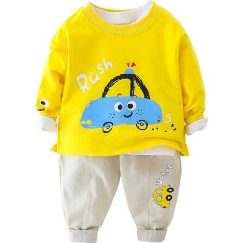New Spring Autumn Baby Clothes Suit Children Boys Girls Cartoon T Shirt Pants 2Pcs/sets Toddler Casual Clothing Kids Tracksuits