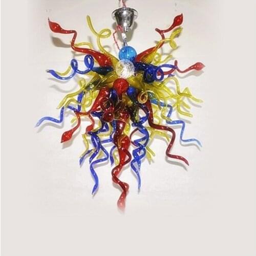 Hot Sale 100% Hand Blown Glass Decorative Crystal LED Lobby Livingroom Bedroom Lights Small Size Chandelier Dale Chihuly Style