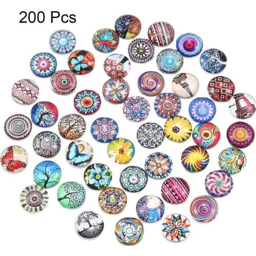 Hot Sale 200pcs 12mm Multi Colors Mixed Handmade Glass Pattern Unique Mosaic DIY Handmade Patch for Jewelry Making