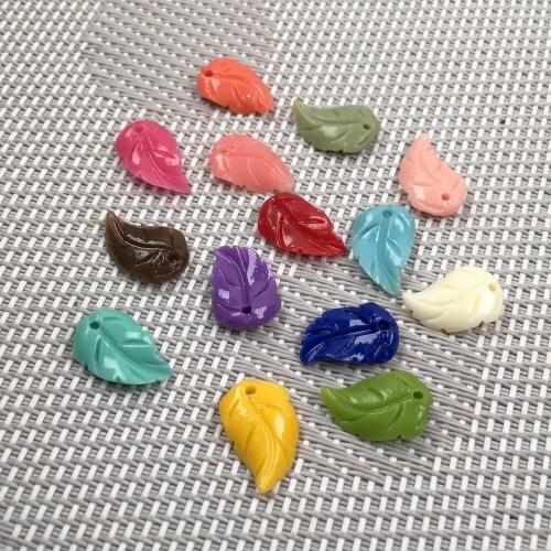 Synthetic Coral engraving Leaf shape Punch loose beads isolation bead for Jewelry making DIY necklace bracelet accessories