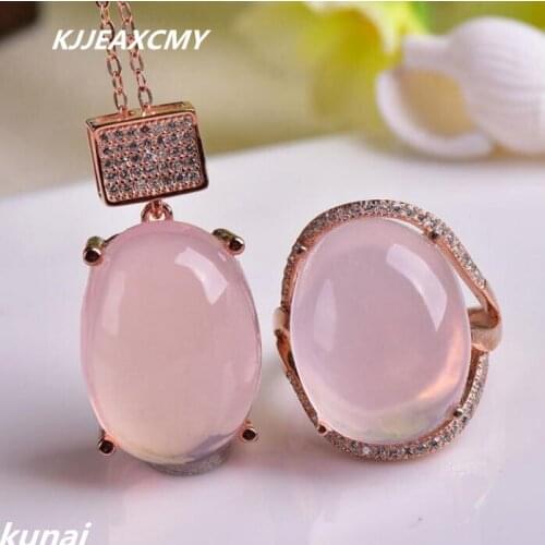 KJJEAXCMY Fine jewelry, Multicolored jewelry inlaid 925 Natural Gemstone Pendant in Sterling Silver with powder suit + ring whol