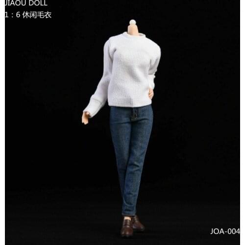 JOA-004 1/6 Scale Round Collar Sweater & Jeans Suits Women Clothes Suit For 12'' Female TBLeague Action Dolls In Stock