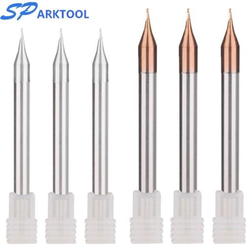 Micro Flat End Mill 2 Flute 0.2-0.9mm 4mm Shank Tungsten Carbide CNC Router Bit TiCN Coated Mini Milling Cutter