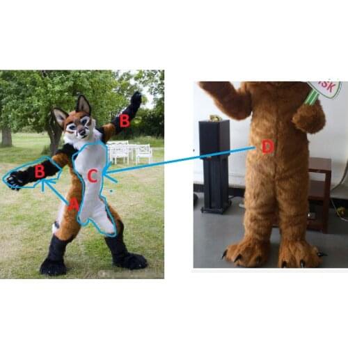 Fast Custom-made Fox Wolf Fursuit Costumes wolf suit AND hands (no feet and head)