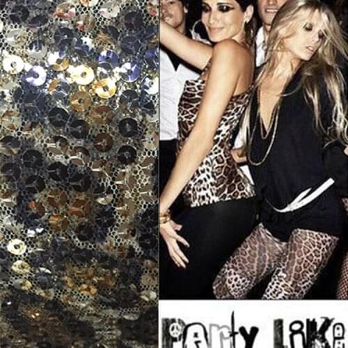 LEO&LIN Advanced Custom Leopard Print Sequins Paillette Mesh Yarn DIY Decorative Dress Clothing Wholesale Fashion Fabric