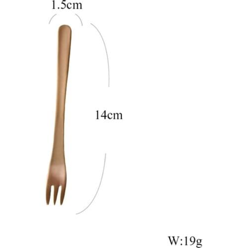 Fashionable Elegant Durable Home Essential Stainless Steel Retro Three-toothed Cake Fork Reusable Tableware Kitchen Gadget