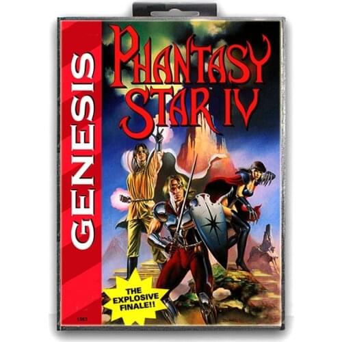 Phantasy Star 4 with Box for 16 bit Sega MD Game Card for Mega Drive for Genesis Video Console