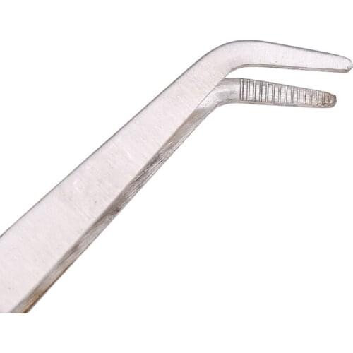 Straight Curved Tip Selflock Tweezer Cross Locking Jeweler Jewelry Making Tool