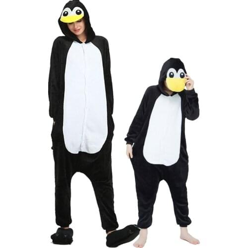 Black Penguin Pajamas Kids Unicorn Onesie Pajamas Children Animal Cartoon Blanket Baby Costume Winter Boy Girls Licorne Onesie