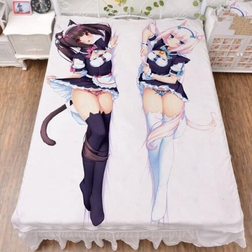 Anime NEKOPARA characters sexy girl chocolat vanilla Coconut Azuki bed milk fiber sheet & flannel blanket summer quilt 150x200cm