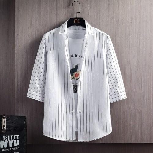 Casual Mens Classic Short Sleeve Shirts Solid/Striped Basic Dress Tees Shirt Formal Business Tops Clothing Office Social Shirt