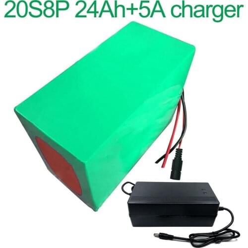 With 5A charger 72V 24Ah 20S8P 18650 Li-ion Battery electric two Three wheeled motorcycle bicycle ebike 200*170*140mm