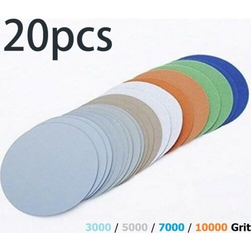 20pcs 125 mm/5 inch Silicone Carbide Sanding Discs 3000 5000 7000 10000 Grit Polishing Automotive Metals Furniture Sand Papers