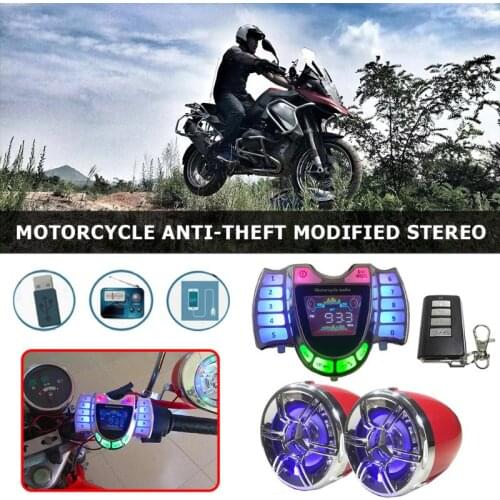 DC12V Motorcycle Bluetooth Speakers Handsfree Audio Sound System Waterproof Anti-theif Speakers w/USB Charger support TF/SD FM