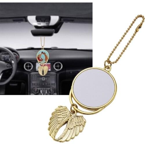 Sublimation Blanks Double-sided Printing Angel Wing Car Hanger Pendant Ornament for Auto Interior Decor