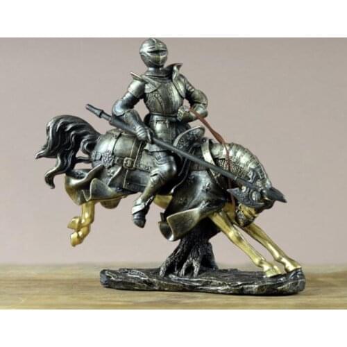 Type countryside retro creative resin handicraft Roman knight furnis Iron article knight home decoration knight sculpture statue