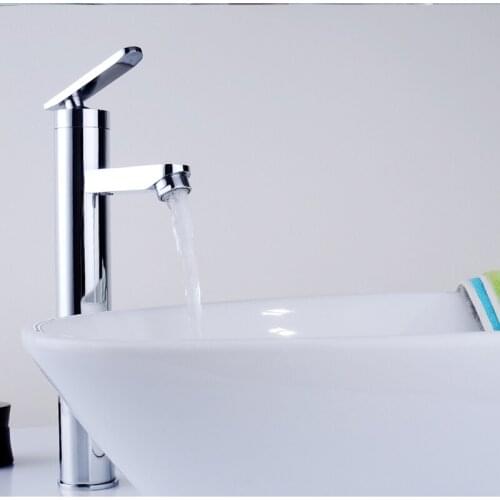 Vidric FREE SHIPPING!Single Handle single hole Chrome Centerset Bathroom Sink Faucet .hot & cold basin mixer faucet. Best price