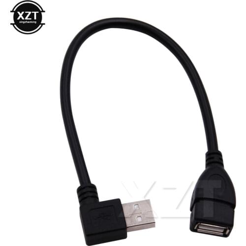 High Quality 10pcs/Lot 26cm USB 2.0 A Male to Female 90 degree Angled usb extension cord cable USB2.0 male to female right cable