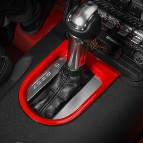 YAQUICKA For Ford Mustang 2015 2016 2017 Up Car Gear Shift Box Panel Frame Trim Styling Sticker Car-covers Accessories ABS