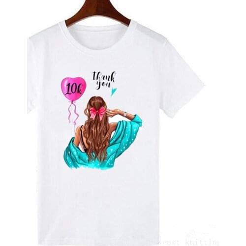 Summer Women T-shirt 2021 Fashion Thin Section T Shirt Harajuku Ladies Printed White Tshirt Leisure Streetwear Female Clothing