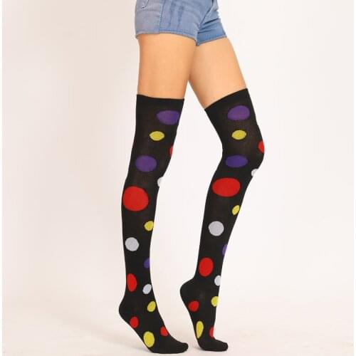 2021 Womens Stockings Polka Dot Autumn Winter Over the Knee Socks Cotton Socks Cross Christmas Dance Socks