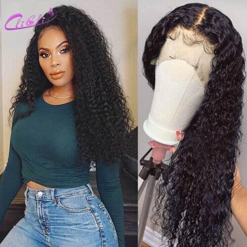 Mongolian Kinky Curly Hair Wigs 4x4 Closure Wig Pre Plucked 30 Inch Wig 13x4 Lace Frontal Wig Curly Lace Front Human Hair Wigs