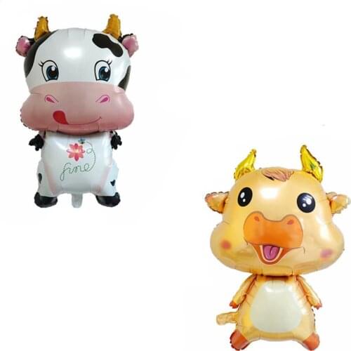 1pcs Cartoon Cow Wendy Yellow Jinjiao Cattle Foil Balloon Decor 2021 Happy New Year Party Kids Birthday Party Baby Shower Ball
