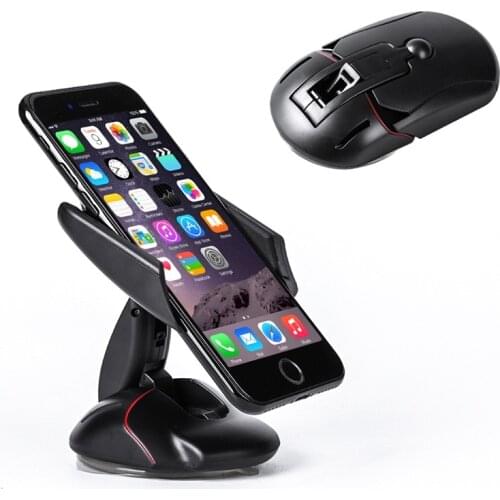 1pc Universal Folding Windshield Car Mount Holder 360 Degrees Rotating Mouse Shape Mobile Phone Holder Stand