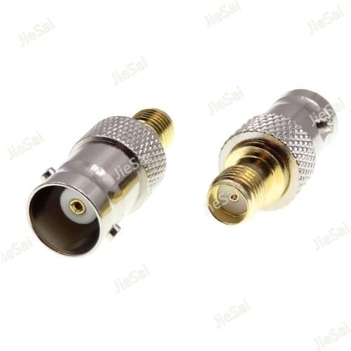 2pcs Copper BNC Female Plug To SMA Female Jack Antenna Adapter Connector Converter