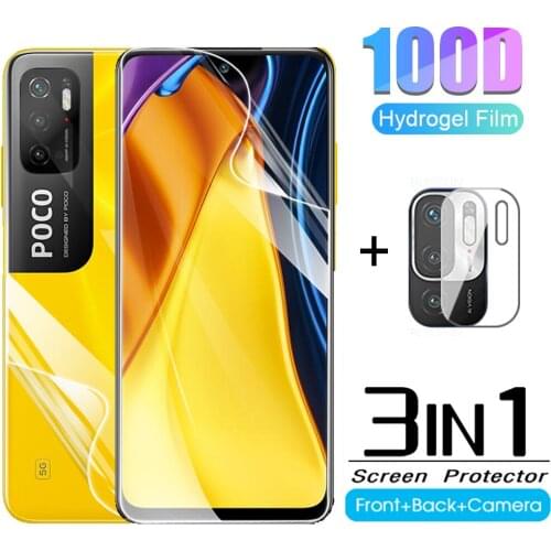 3in1 Front Back Hydrogel Film For Poco M3 Pro 5G 6.5"Screen Protector For Xiaomi poco m3 pro m 3pro m 3 pro Lens Protective Film