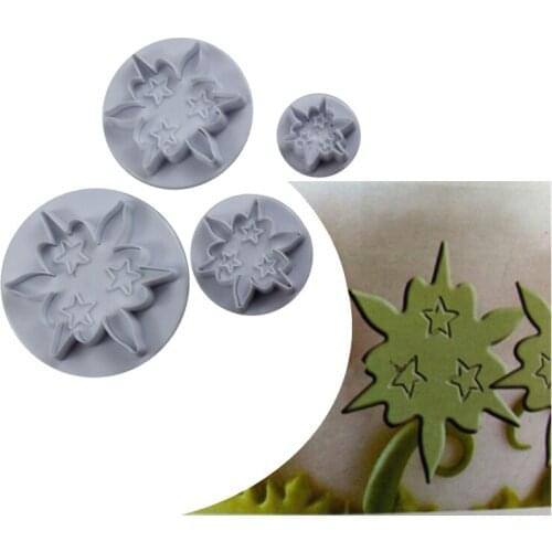 4pcs Meteor Shower Shaped Cookie Cutter Fondant Cake Decorating Tools Sugarcraft Cutter Flower Mold Cake Tool