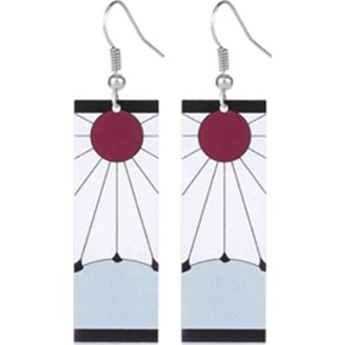Acrylic Drop Earrings Anime Demon Slayer Kimetsu No Yaiba Blade of Ghost Earrings for Women Men Party Gifts Jewelry