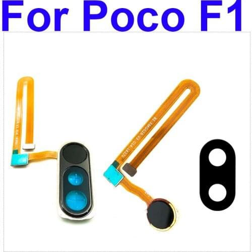 Black Home Button Flex Cable For Xiaomi Pocophone Poco F1 Menu Key Fingerprint Recognition Sensor Flex Ribbon Cable Repair