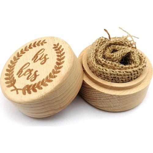 Wooden Vintage Chic Rustic Wedding Ring Bearer Holder Box Engraved Ring Dish for Wedding Valentine Engagement Anniversary