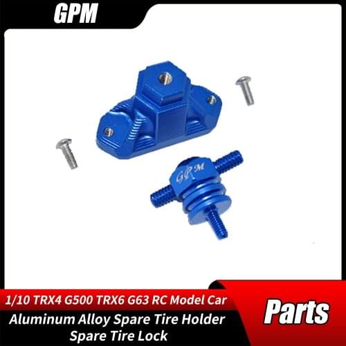 GPM 1/10 TRX-4 G500 TRX-6 G63 Axial SCX10 II 90046 90047 Aluminum Alloy Spare Tire Holder + Spare Tire Lock RC Car Parts